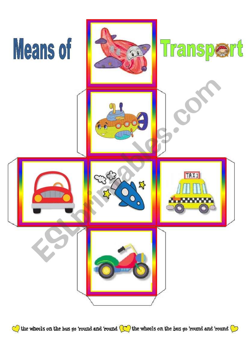 Means of Transport  -  3 different Dice