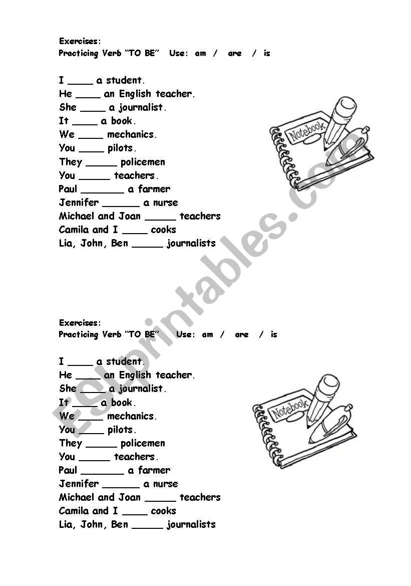 Practicing the Verb TO  BE worksheet