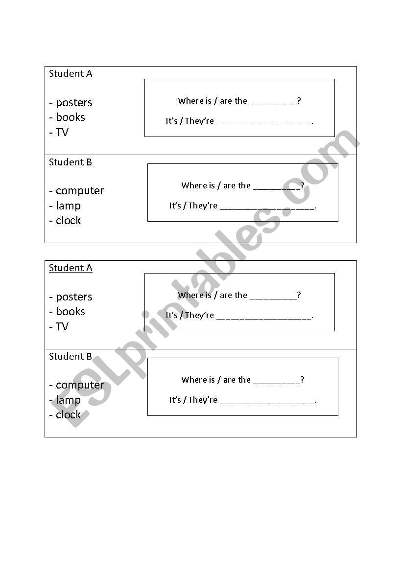 prepositions of place worksheet