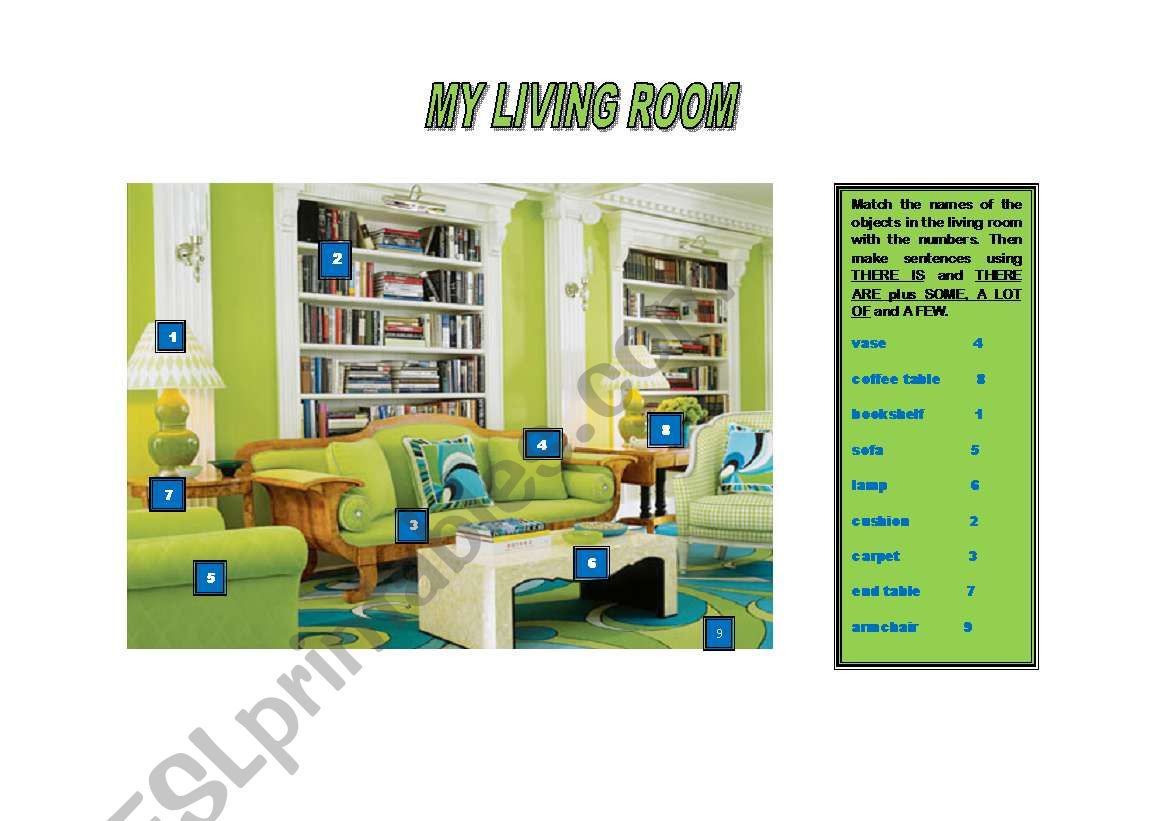 MY LIVING ROOM worksheet