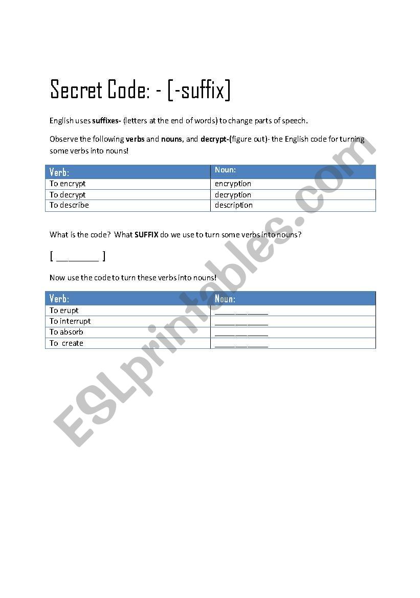 Secret Code- Inductive Exploration of Suffixes