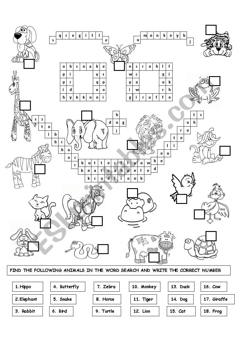 ANIMALS worksheet