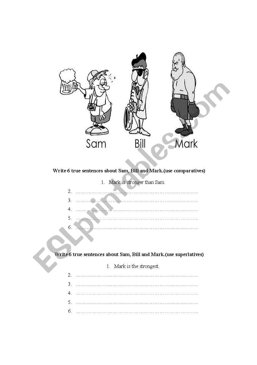 COMPARATIVE & SUPERLATIVE worksheet