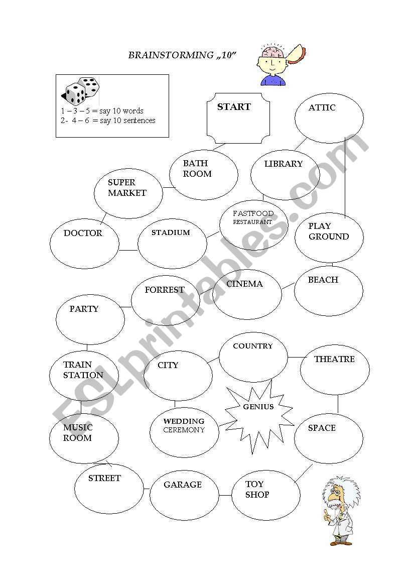 Board game - Brainstorming worksheet