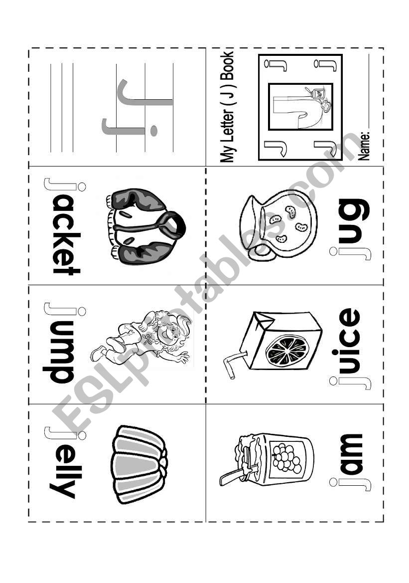 Letter (Jj) Mini Book worksheet