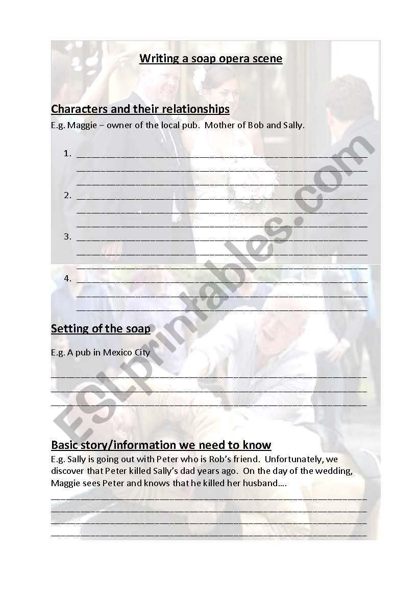 Creating a soap opera worksheet