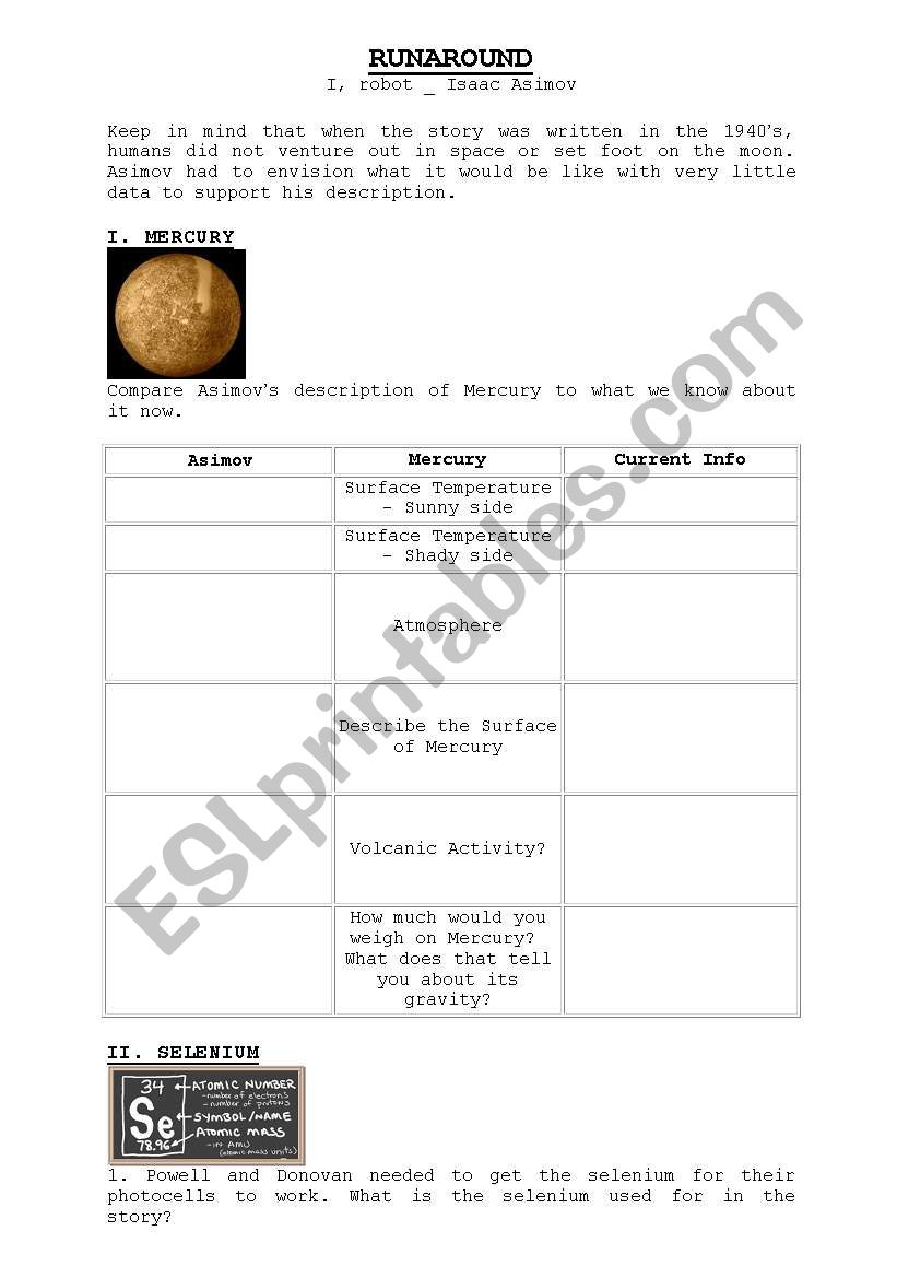 i robot isaac asimov worksheet