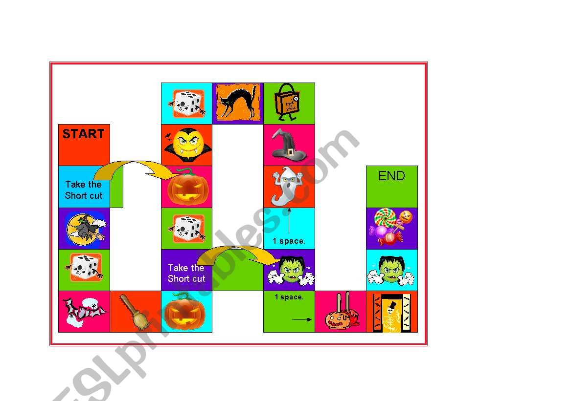 Halloween Vocabulary Board Game 