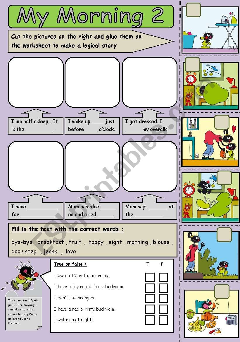 morning routine 2 worksheet