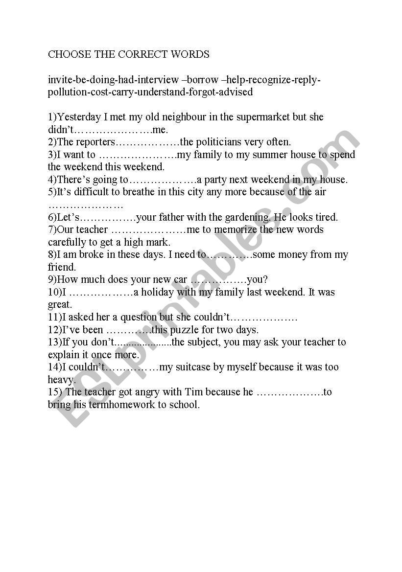 word study worksheet