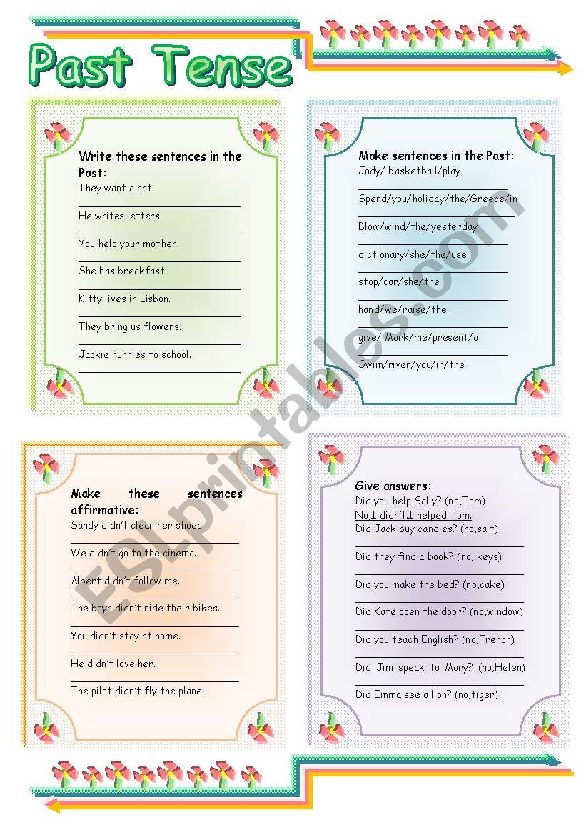 Past Tense-exercises worksheet