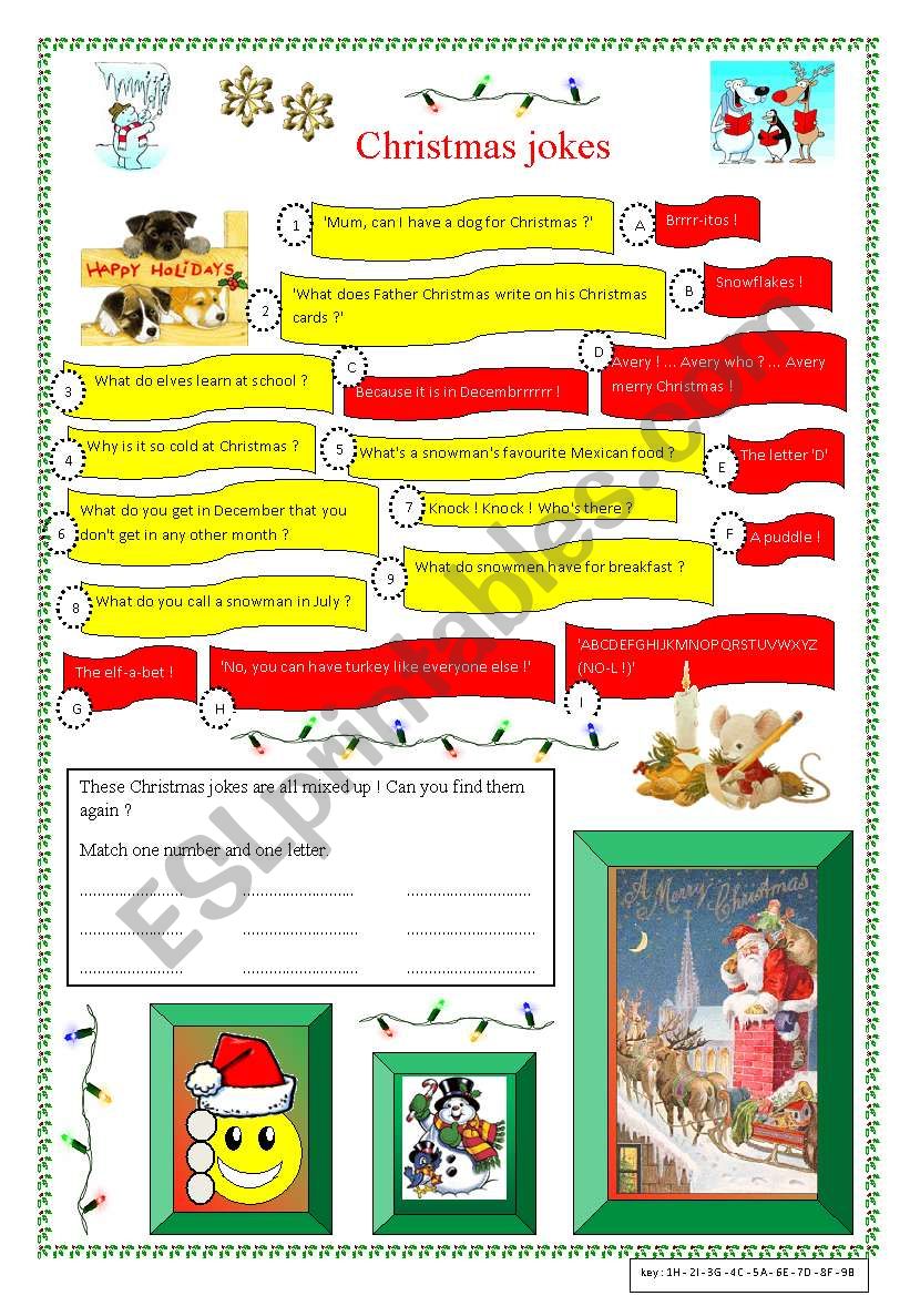 Christmas jokes to unscramble worksheet