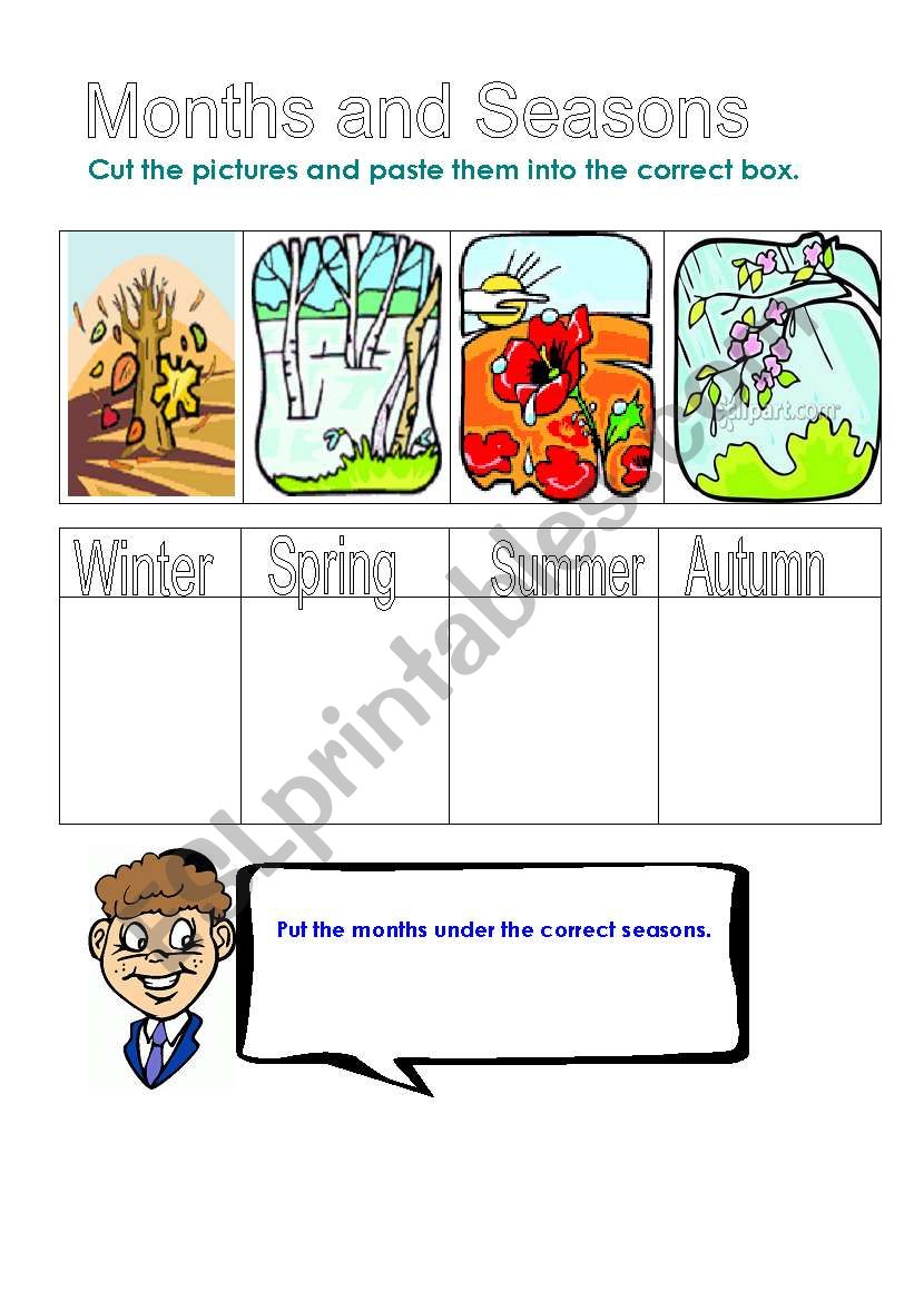 Months and Seasons worksheet