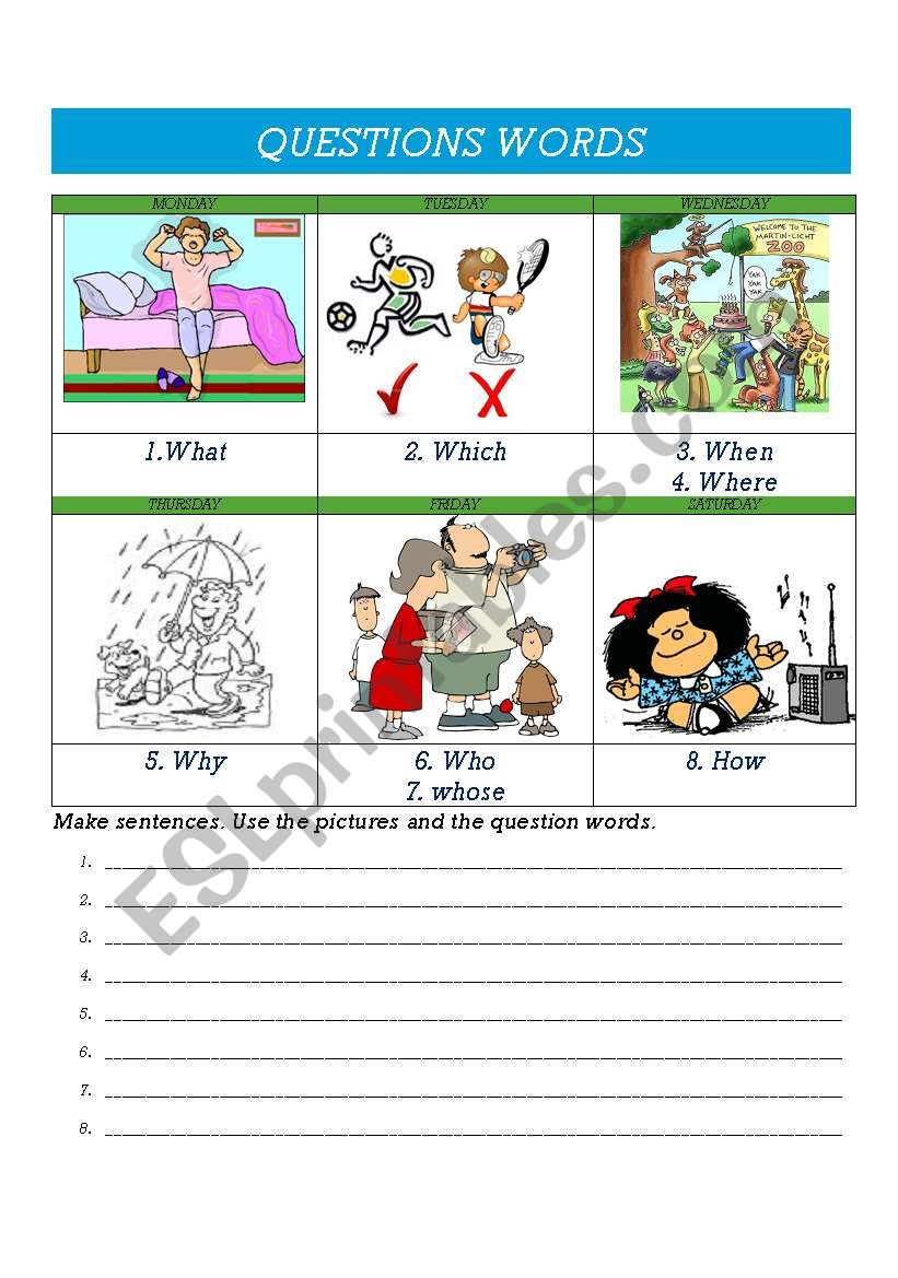 QUESTION WORDS worksheet