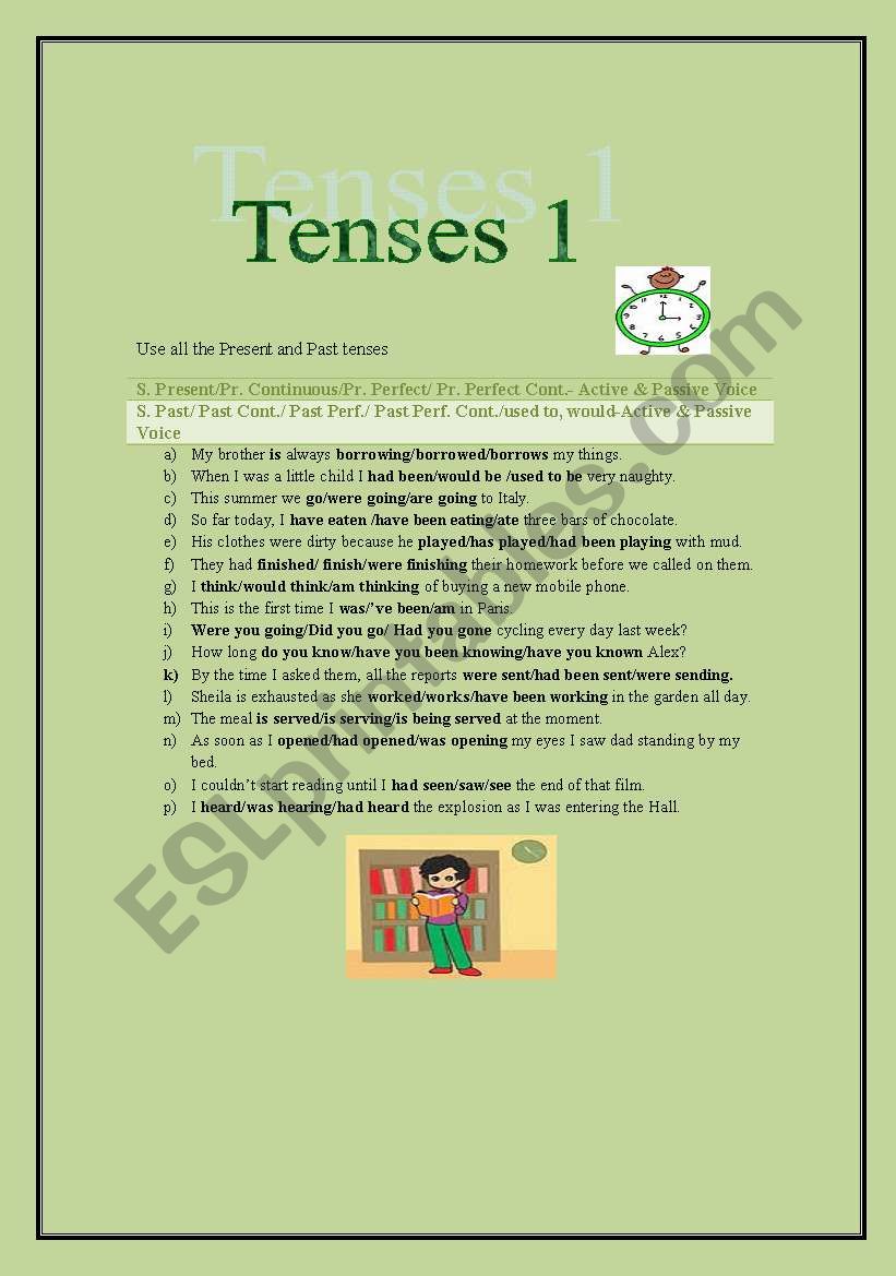 Revising Tenses 1 worksheet