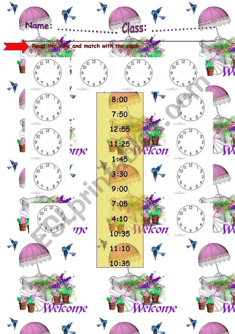 What time is it? worksheet