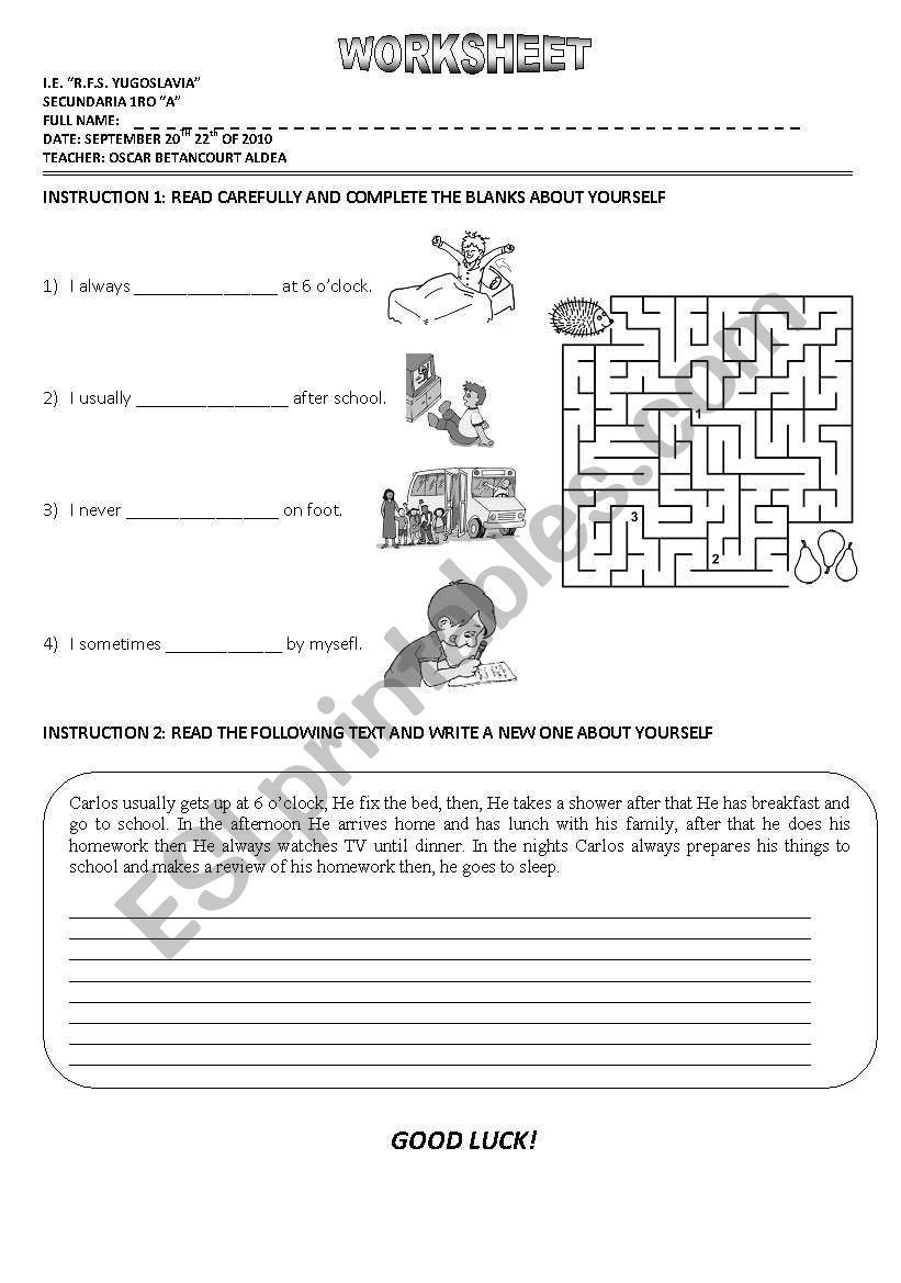 Present Simple worksheet