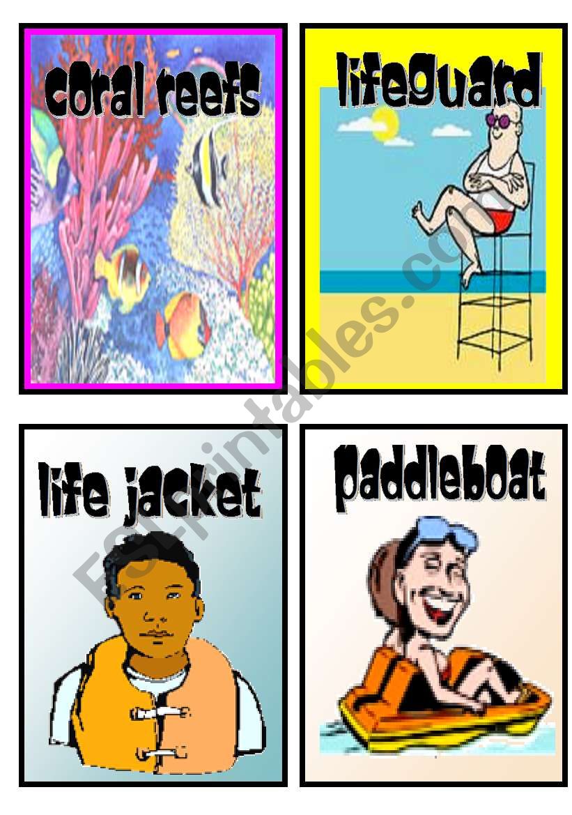 beach flashcards worksheet