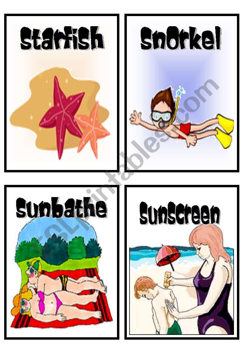 beach flashcards worksheet