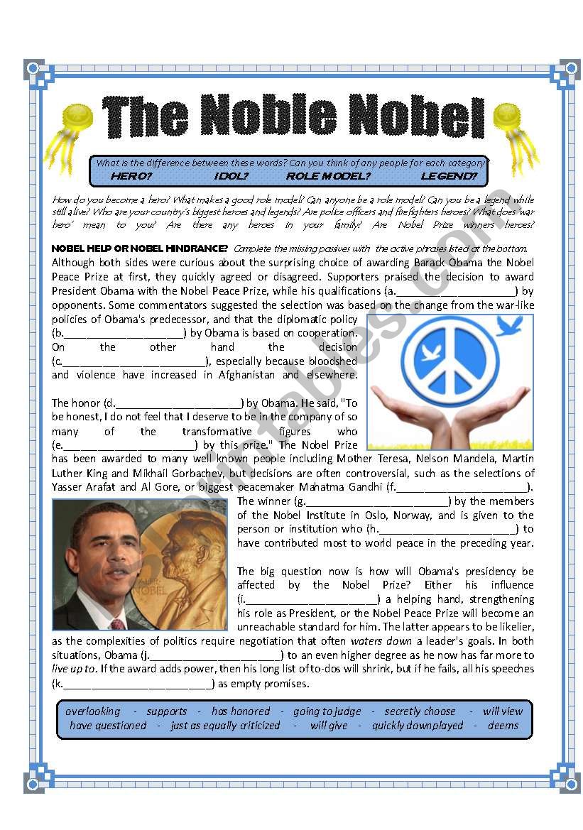 The Noble Nobel Peace Prize - Passives - Heroes/Idols/Role Models/Legends