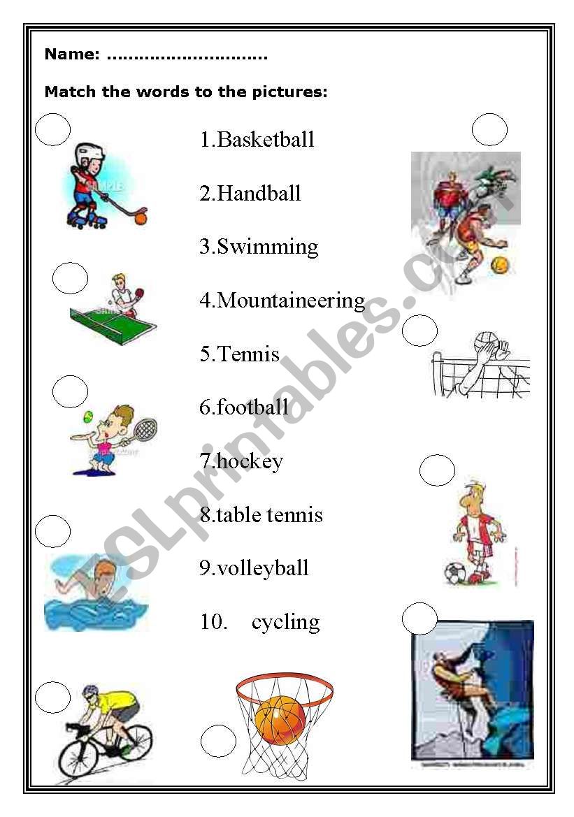 sports worksheet