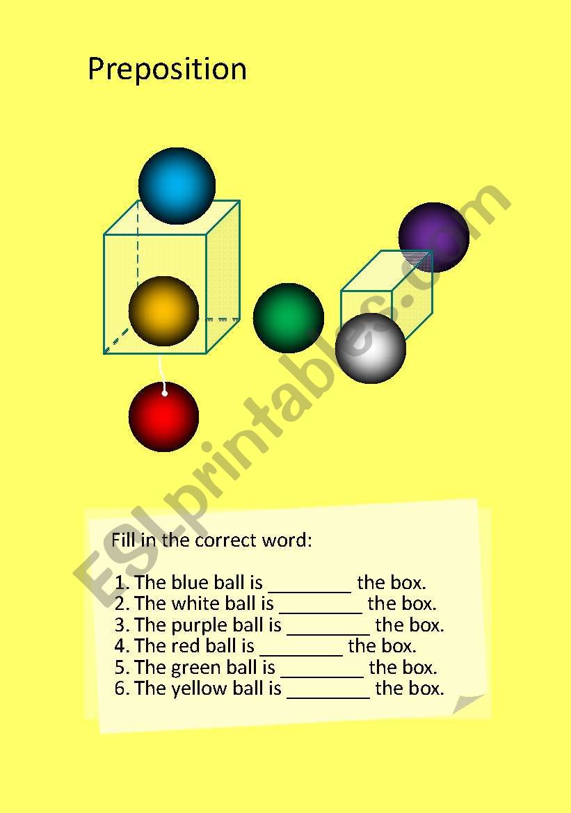 Prepositions Worksheet worksheet