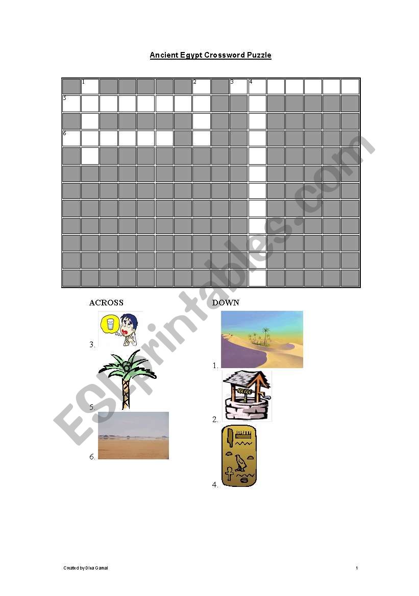 Desert Crossword worksheet