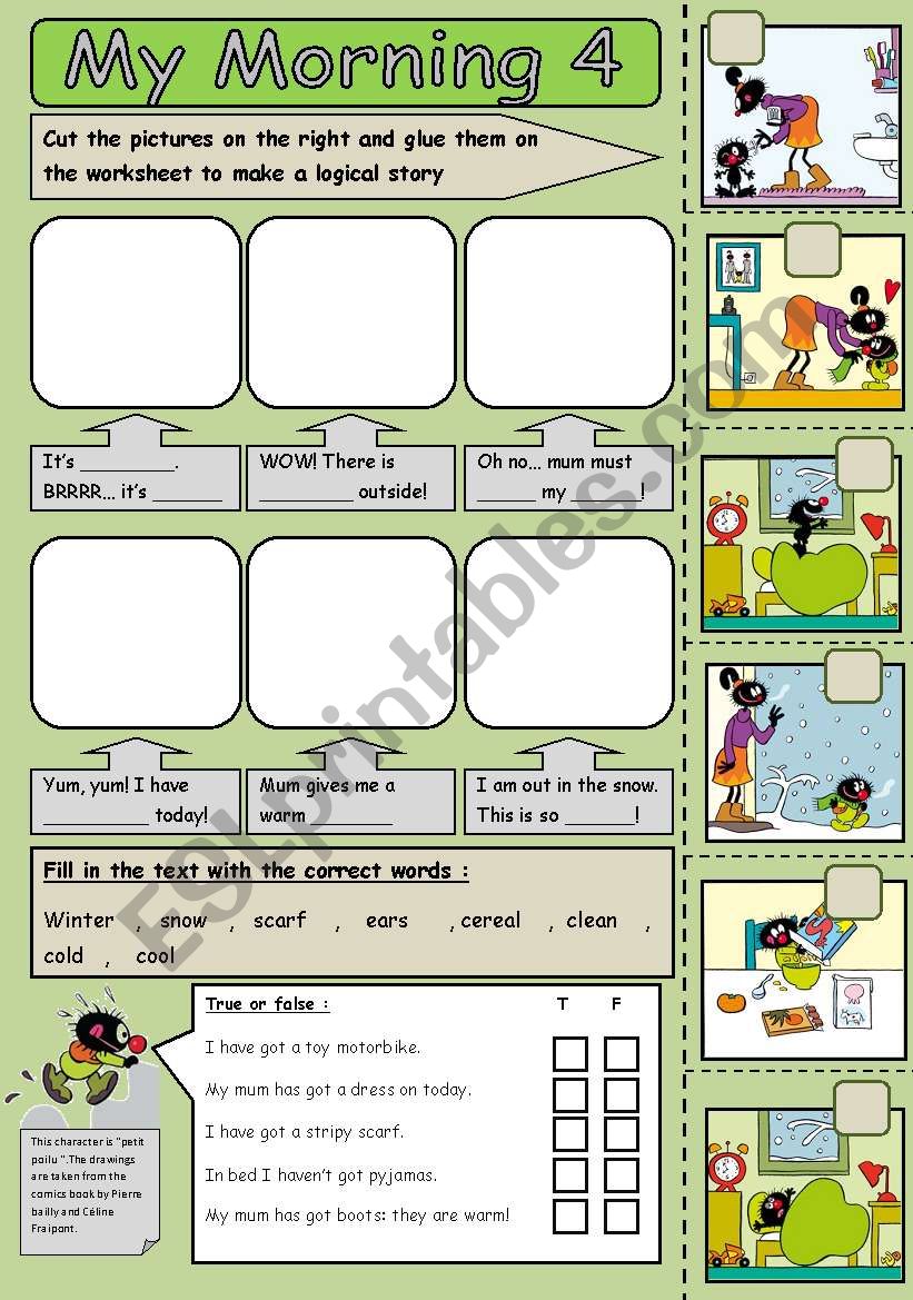 morning routine 4 worksheet