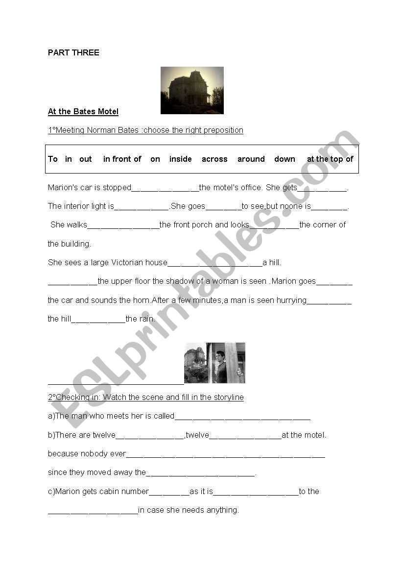 Psycho by Sir A.Hitchcock  2 worksheet