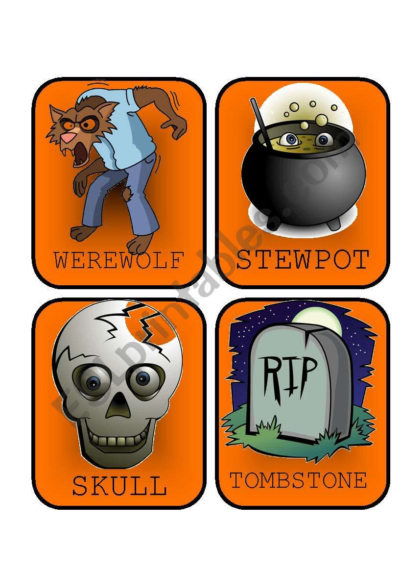 SET 2 - HALLOWEEN FLASHCARDS worksheet