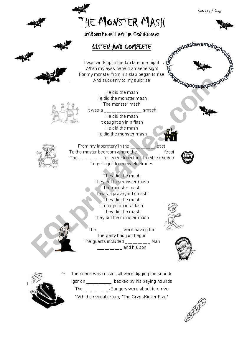 The Monster Mash worksheet