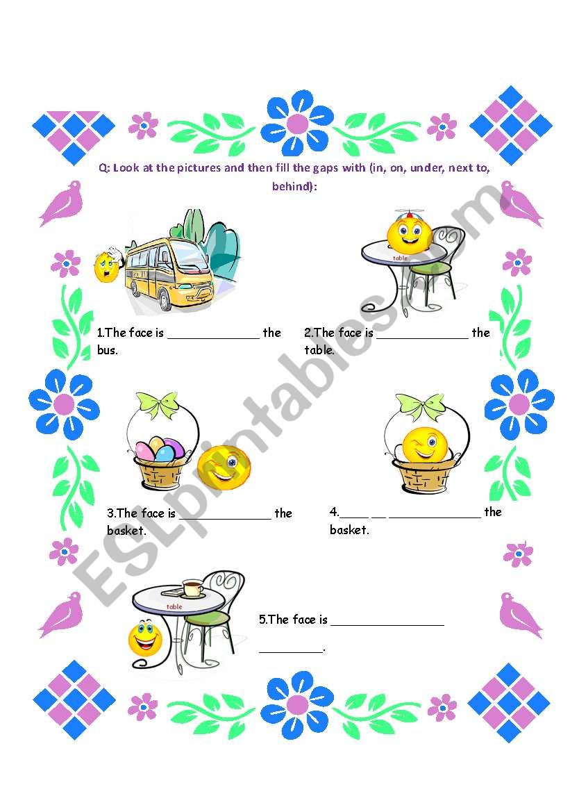 prepositions worksheet