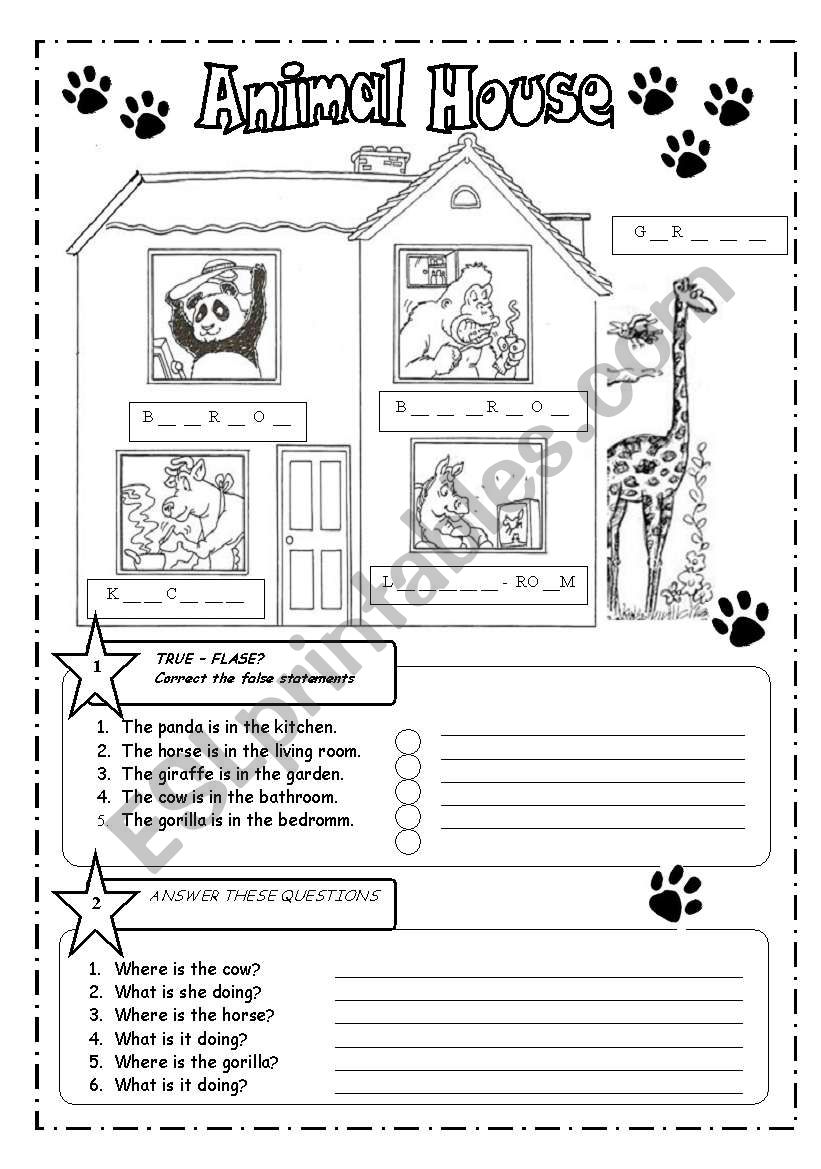 HOUSE   -	 B&W worksheet