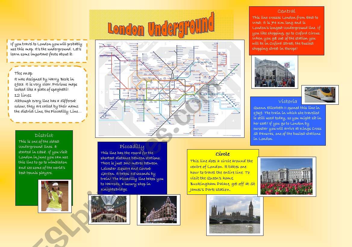 London Underground worksheet