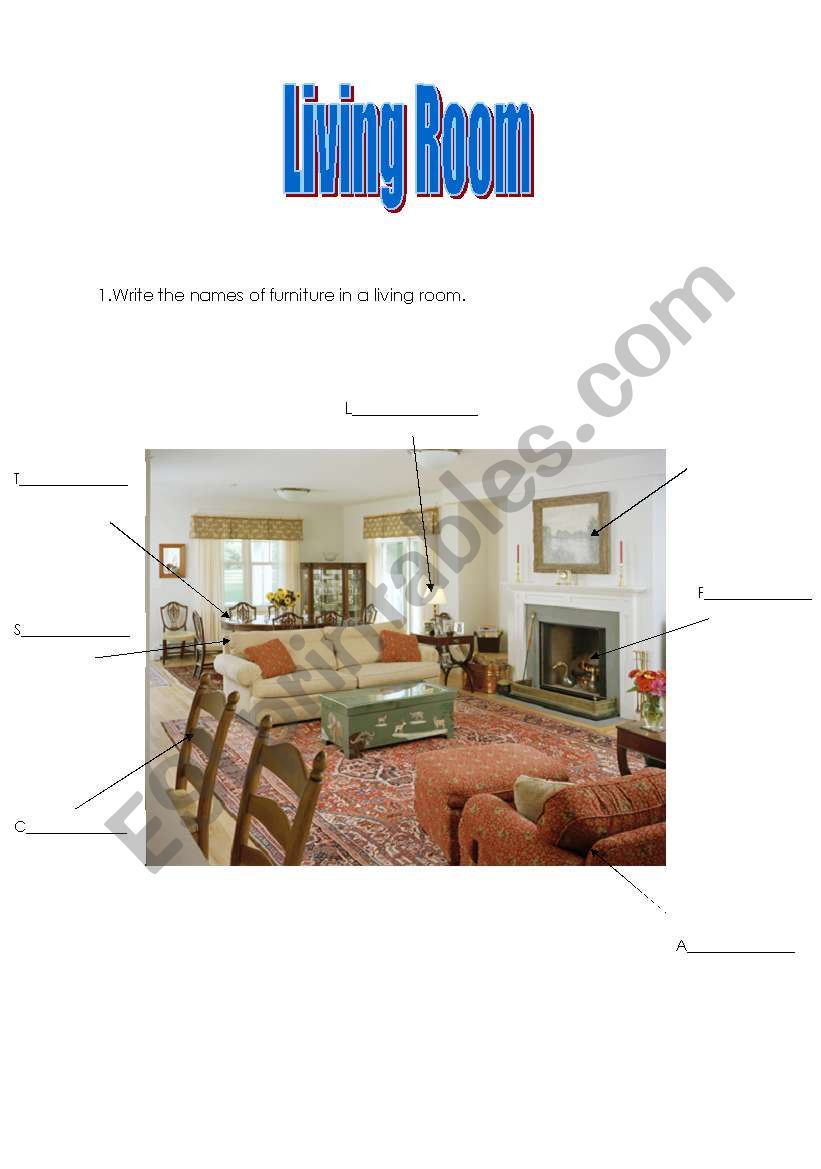 living room worksheet
