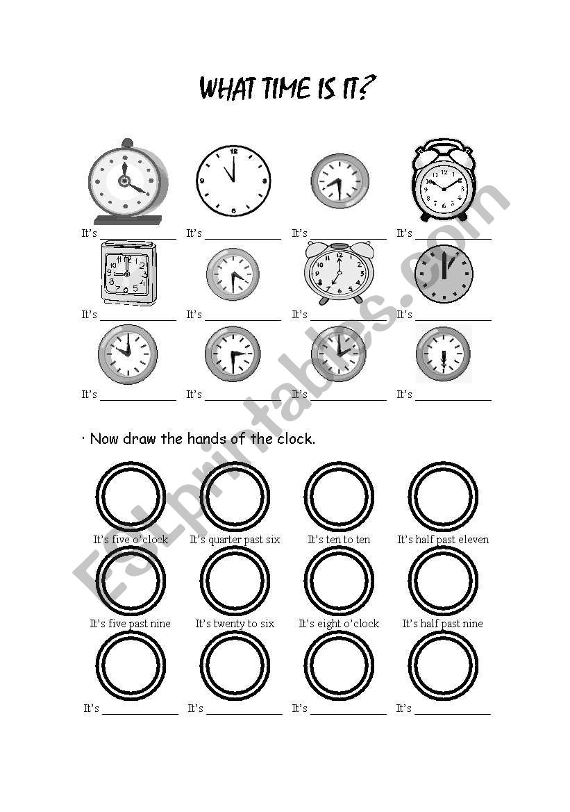 WHAT TIME IS IT? worksheet