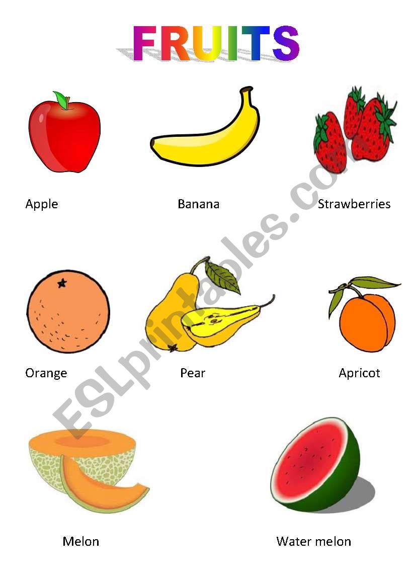 Fruits worksheet