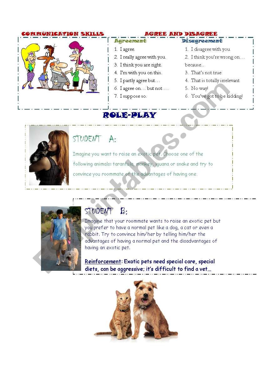 Agree and disagree + role play activity