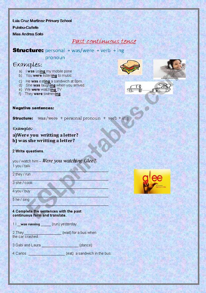 past continuous worksheet