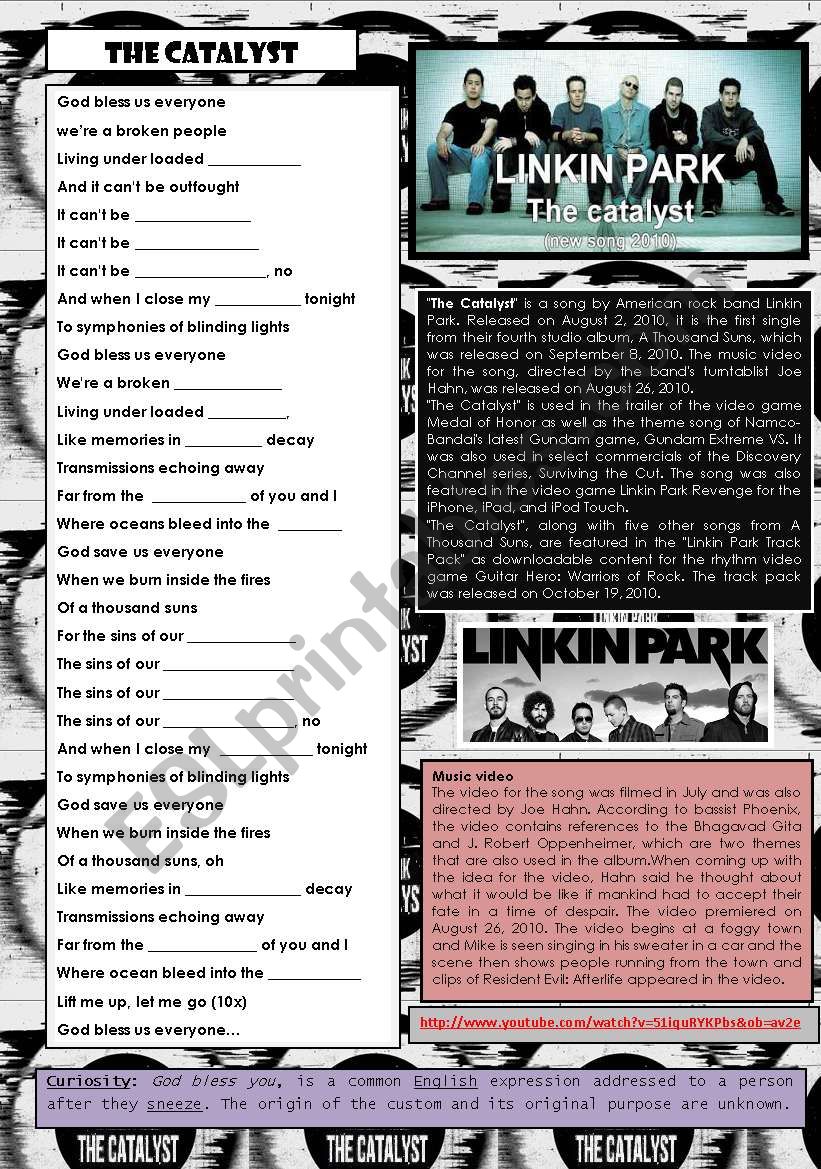 The Catalyst - Linkin Park   worksheet