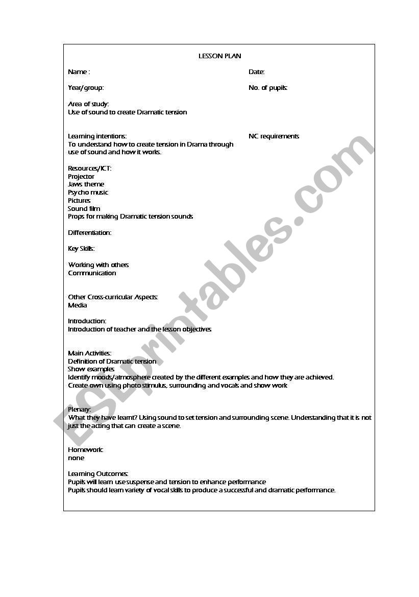 soundscapes worksheet