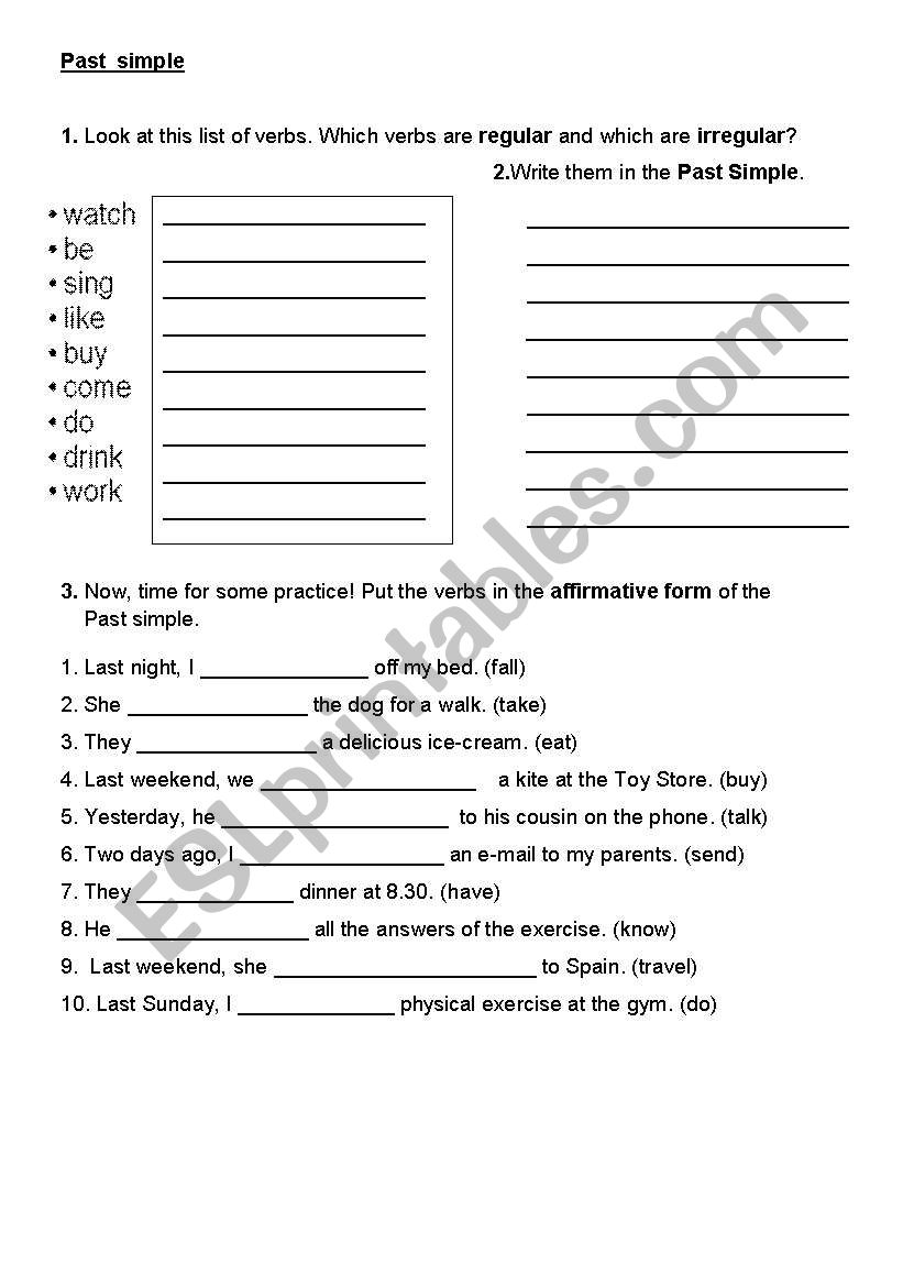 Past Simple worksheet