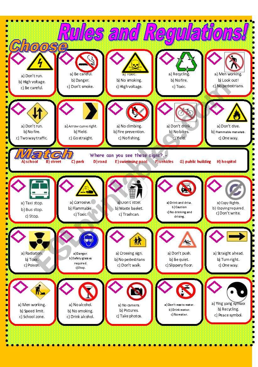 Signs and Symbols!!! worksheet