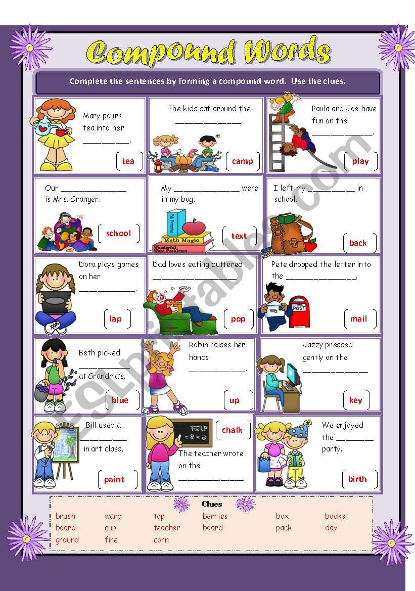 Compound Words  WS 1 worksheet