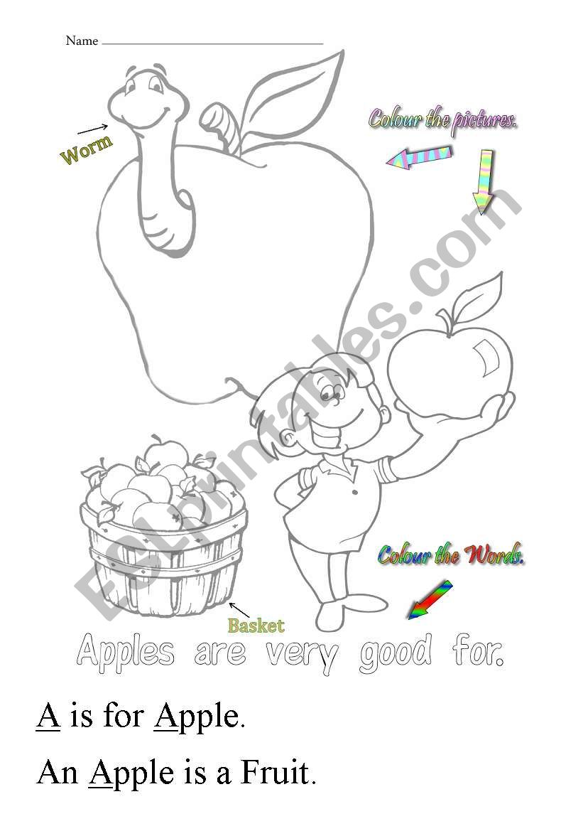 A is for apple worksheet