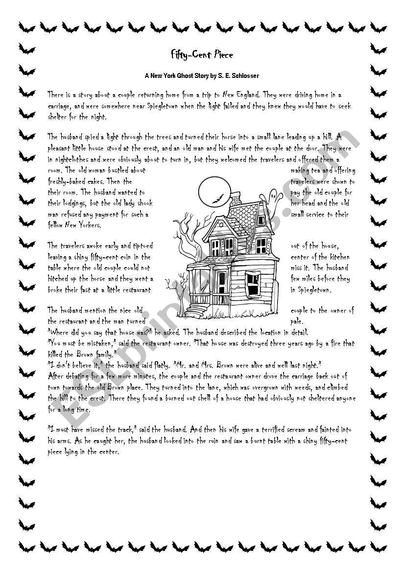 a halloween story worksheet