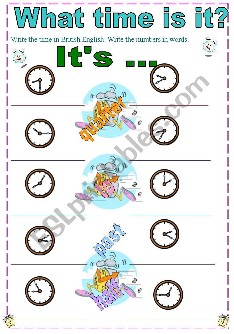 what time is it???? worksheet