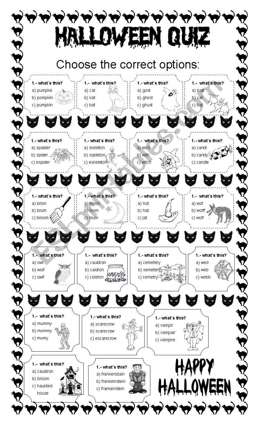 HALLOWEEN QUIZ worksheet