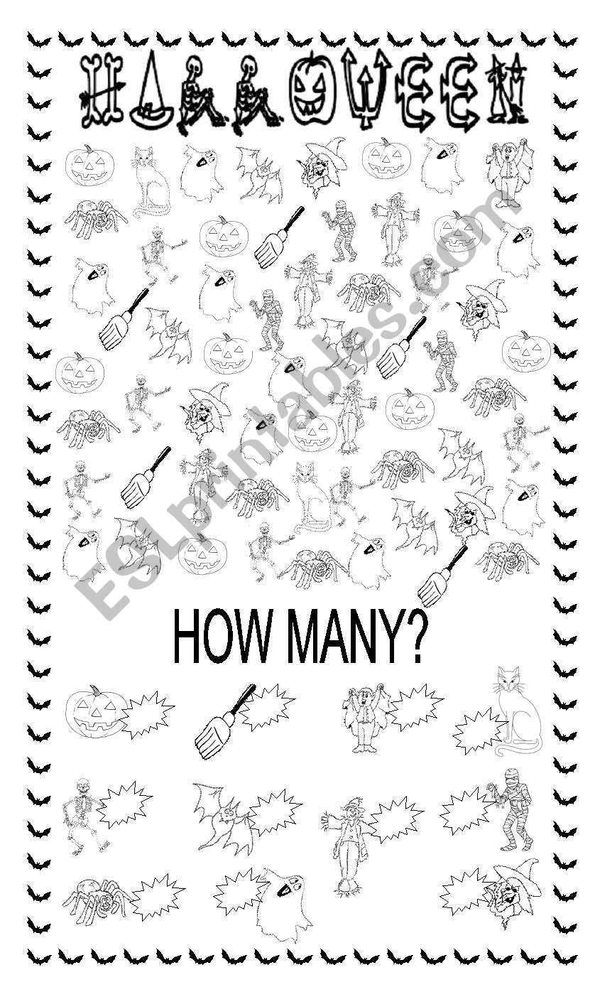 HALLOWEEN - HOW MANY...? worksheet