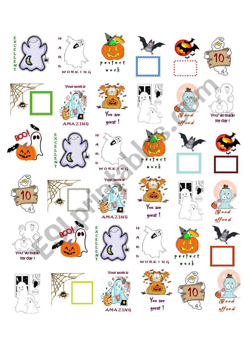 HALLOWEEN    S T I C K E R S  worksheet